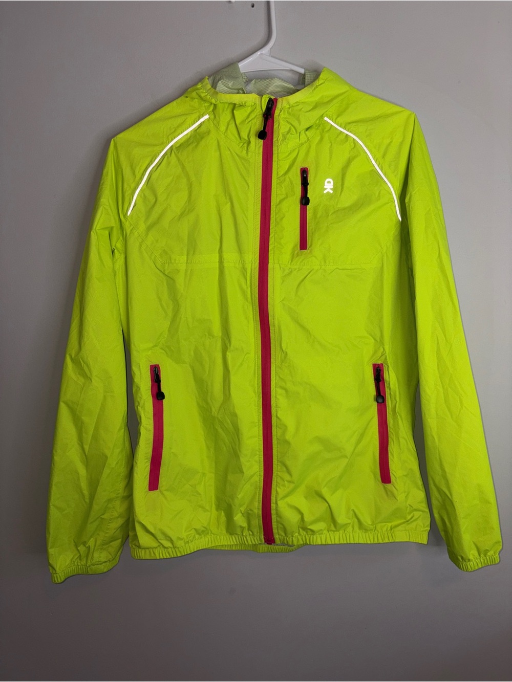 Little Donkey Andy Reflective Neon Running Jacket Rain Coat Womens Medium